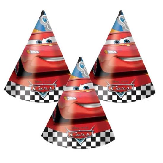 Cars Temalı Külah Şapka - 6 Adet