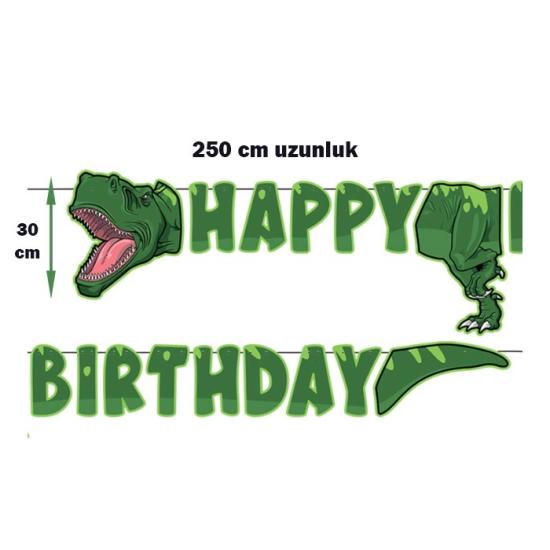 Dinozorlar Trex Temalı Happy Birthday Banner
