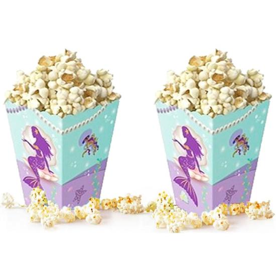 Deniz Kızı Temalı Mısır Popcorn Kutusu - 5 Adet