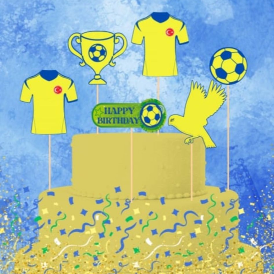 Sarı Lacivert Konseptli 6’lı Kürdan