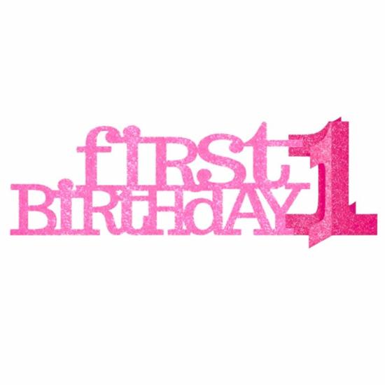 First Birthday Pembe Simli Masa Dekorasyonu