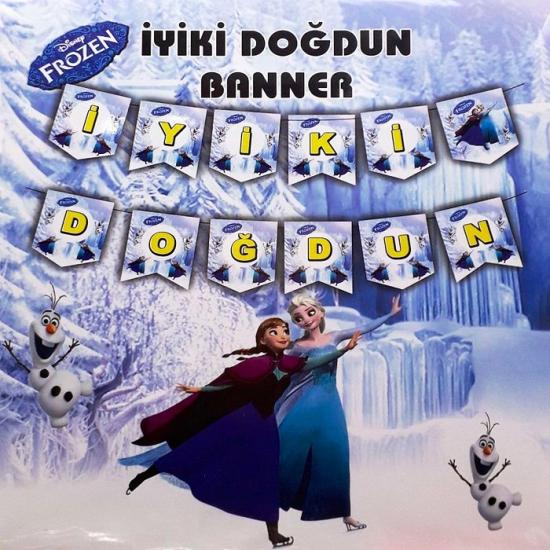 Frozen Elsa Temalı İyi ki Doğdun Banner 2.10 cm