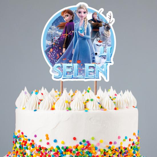 Kişiye Özel Frozen Konseptli Pasta Süsü Seti