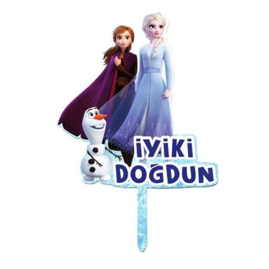Frozen Elsa Temalı Anna Karton Pasta Süsü