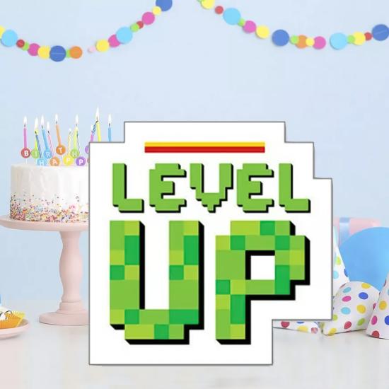 Level Up Temalı Ayaklı Dekor Pano 30 cm