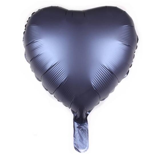 Kalp Folyo Gece Mavisi Krom Balon - 40 cm