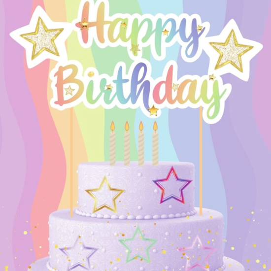 Gökkuşağı Konseptli Pasta Süsü