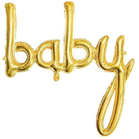 Gold Baby İtalik El Yazısı Folyo Balon