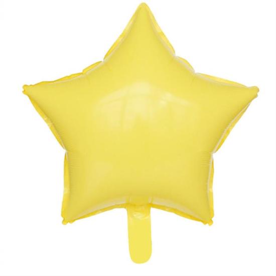 Yıldız Sarı Makaron Folyo Balon - 40 cm