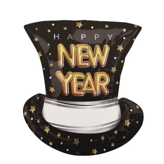 Happy New Year Yazılı Şapka Şeklinde Folyo Balon