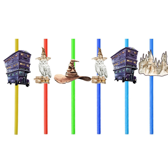 Harry Potter Konseptli Plastik Pipet