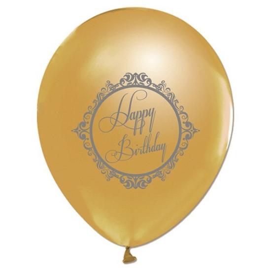 Happy Birthday Baskılı Gold Balon 5’li
