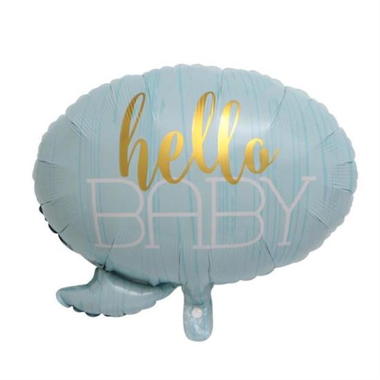 Gold Hello Baby Yazılı Mavi Folyo Balon 60 cm
