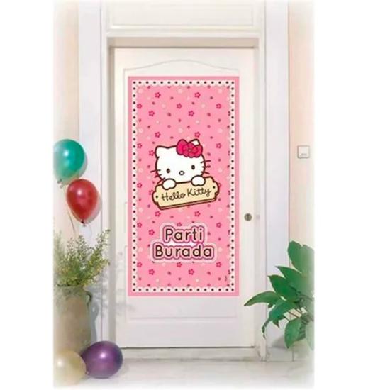 Hello Kitty konseptli Kapı Banner Afiş