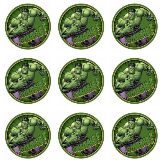 Hulk konseptli Sticker 10 Adet - 5 cm