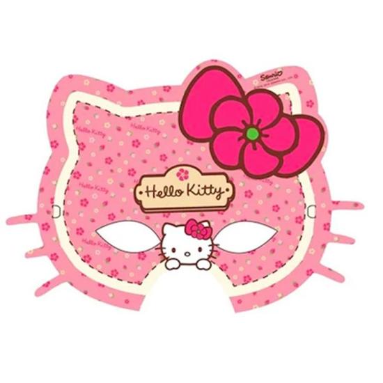 Hello Kitty Temalı Lisanslı Kağıt Maske 6’lı
