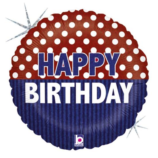 Happy Birthday Lacivert Kırmızı Premium Folyo Balon