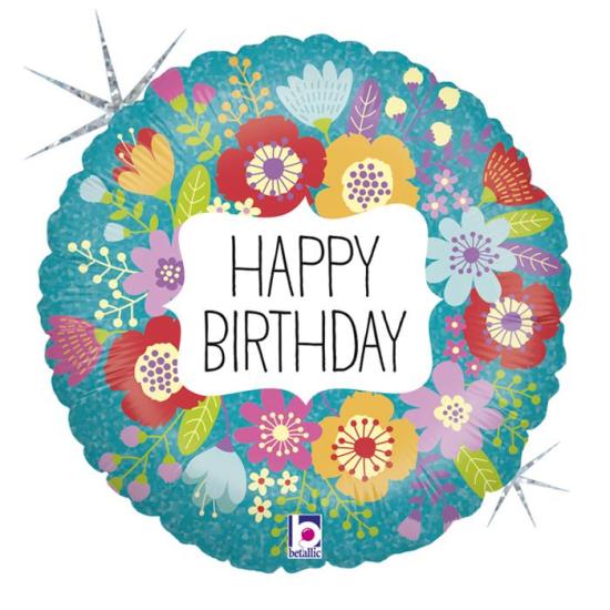 Happy Birthday Wildflower Premium Folyo Balon