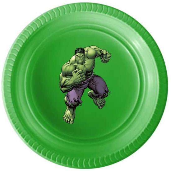 Hulk Temalı Stickerlı Plastik Tabak - 5 Adet