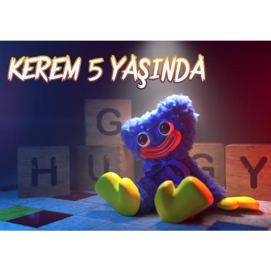 Huggy Wuggy Temalı Doğum Günü Branda Afişi