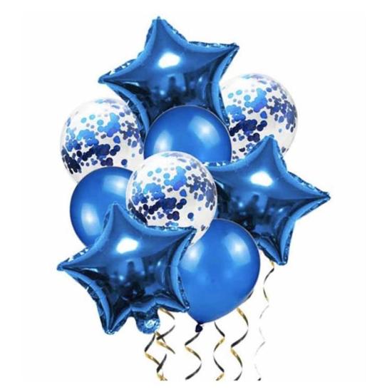 Yıldızlı Balon Seti Mavi