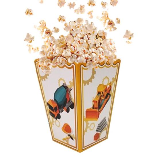 İnşaat Konseptli Mısır Popcorn Kutusu - 5 Adet