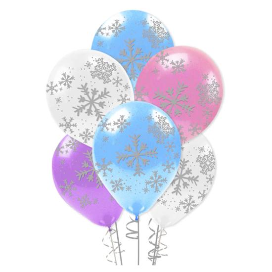 Snowflakes Kar Tanesi Baskılı Balon 5’li
