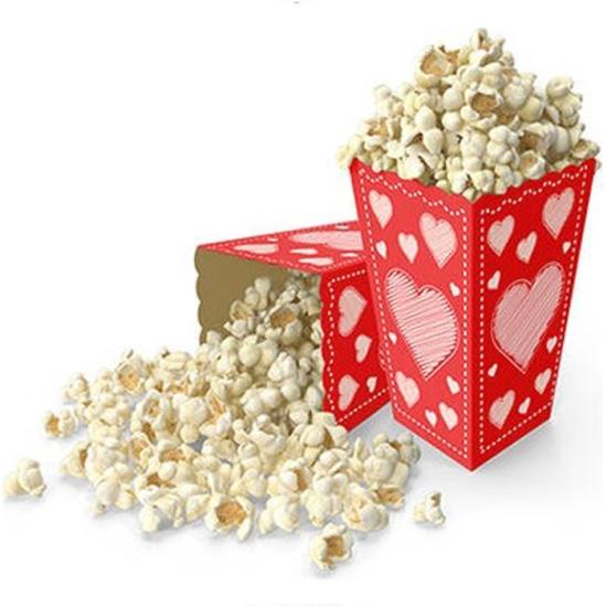 Kalpli Kırmızı Mısır Popcorn Kutusu 5’li