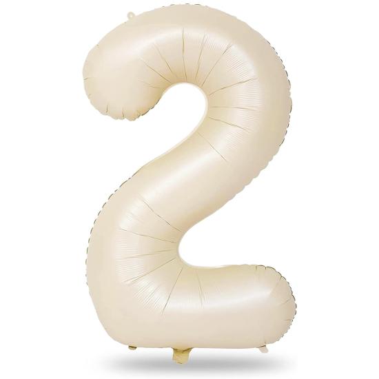 2 Rakam Krem Rengi Folyo Balon 80 cm