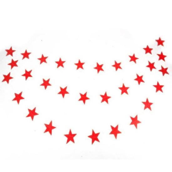 Kırmızı Yıldız Asma Süs 3 metre