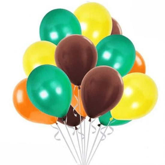 Balon Seti Kahverengi Yeşil Sarı Turuncu 20 Adet