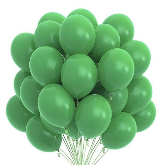 Baskısız Lateks Balon Koyu Yeşil  - 5 Adet