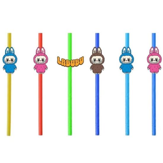 Labubu Konseptli Plastik Pipet