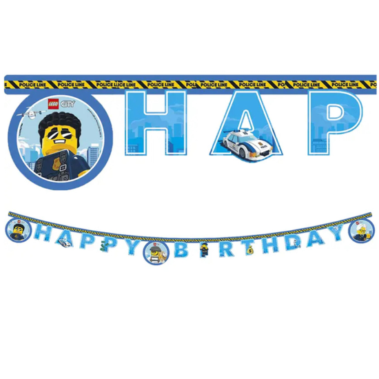 Lego City Konseptli Happy Birthday Banner