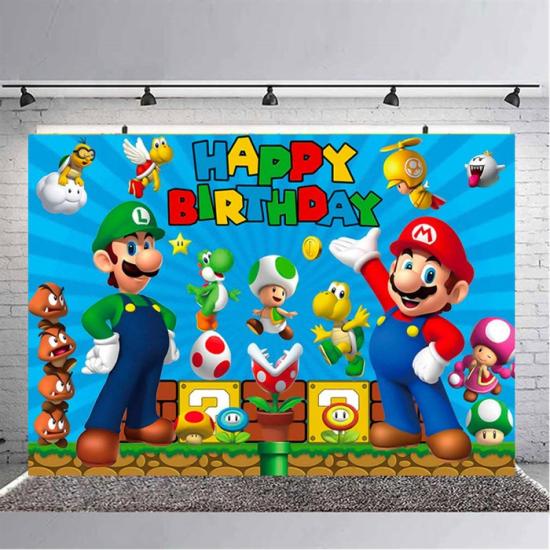 Super Mario Doğum Günü Konsepti Branda Afişi