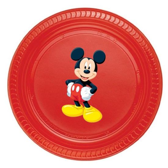 Mickey Mouse Temalı Stickerlı Tabak - 5 Adet