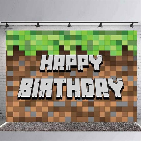 Minecraft Temalı Doğum Günü Branda Afişi