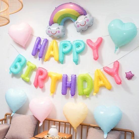 Makaron Happy Birthday Folyo Balon Seti