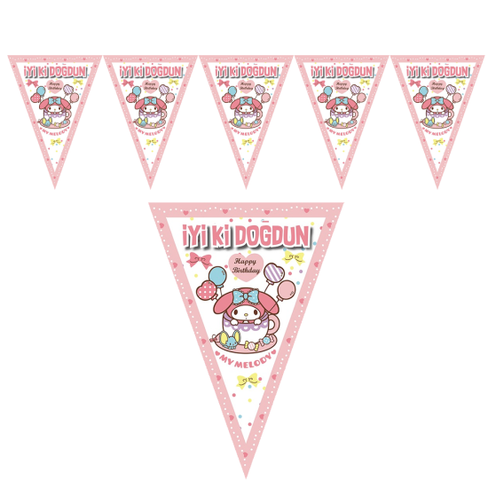 My Melody Konsepti İyi Ki Doğdun Flama Set