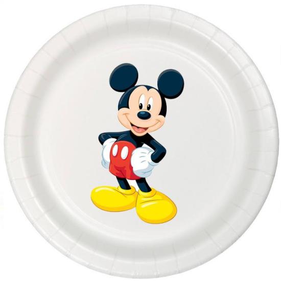 Mickey Mouse Stickerlı Beyaz Tabak