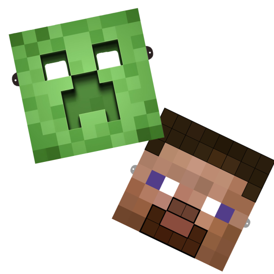 Minecraft Konseptli 2’li Kağıt Maske