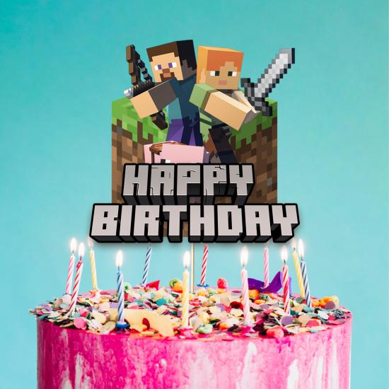Minecraft Konsepti Happy Birthday Pasta Süsü