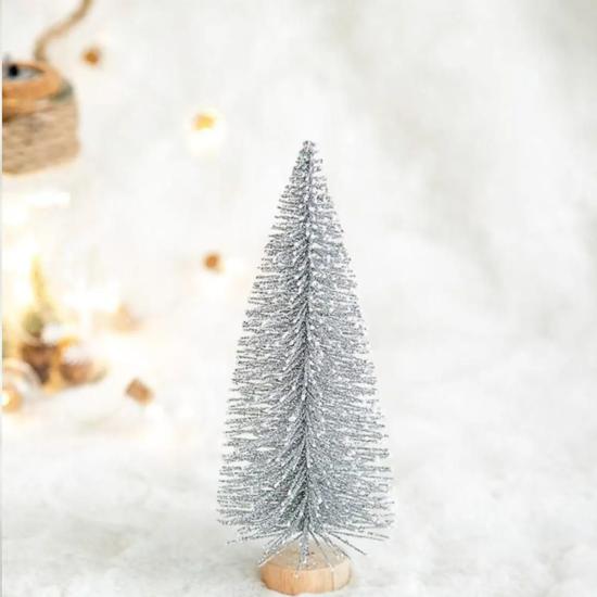 Dekoratif Mini Gümüş Çam Ağacı 15 cm