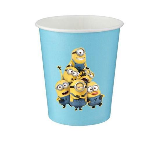 Minions Konseptli Mavi Karton Bardak 5 adet