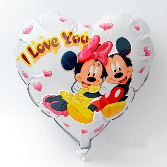 Minnie Mickey Mouse Temalı Kalpli Folyo Balon