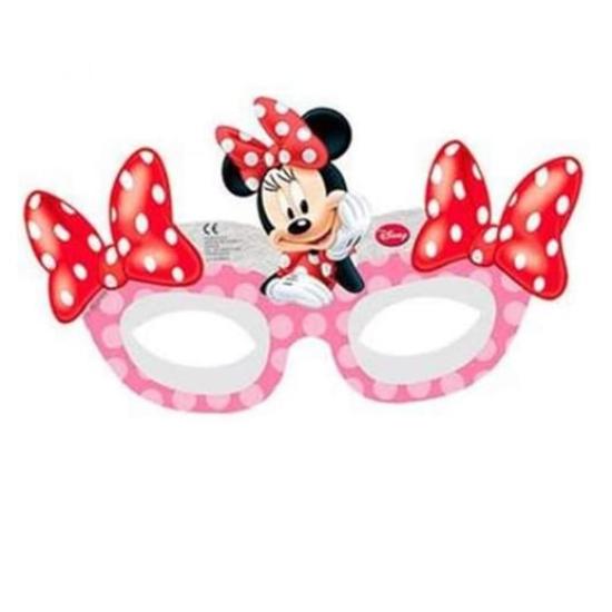 Minnie Mouse Konseptli Kırmızı Kağıt 6’lı Maske