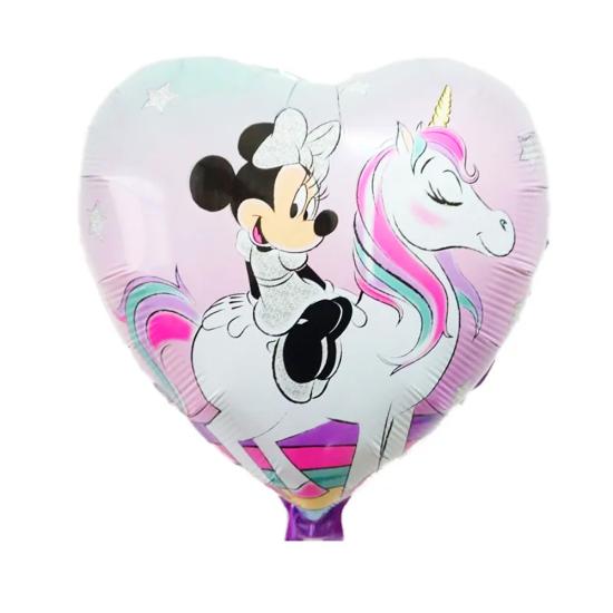 Minnie Mouse Unicorn Konseptli Kalpli Folyo Balon