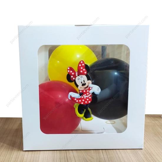 Minnie Mouse konseptli Şeffaf Kutu Seti 25 cm