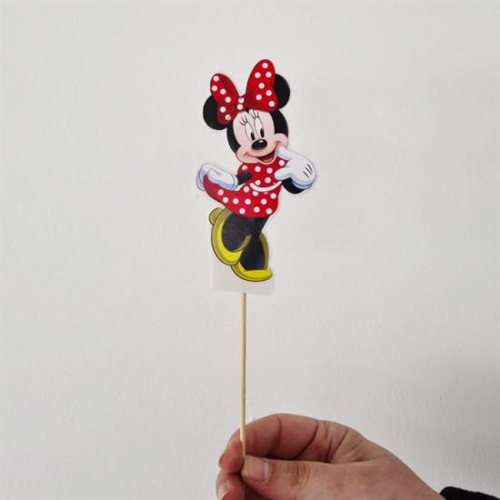 Minnie Mouse Temalı Çubuklu Maket Süs