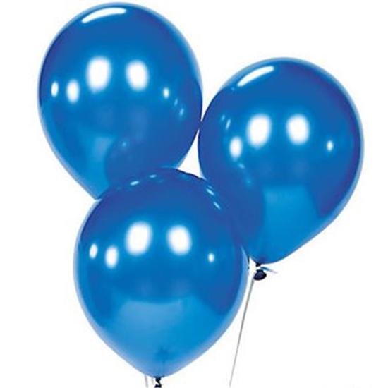 Baskısız Lateks Balon Mavi Metalik - 5 Adet